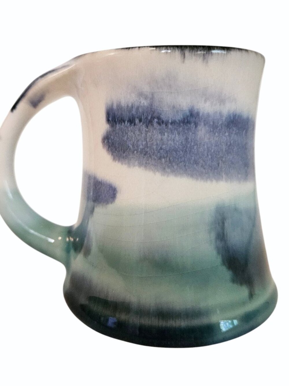 Vintage Edgecomb Pottery Ocean Blue Drip Glaze Mug